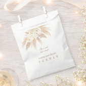 Trouw met Charm White Roses Pampas Gras Bedankzakje (Geknipt)