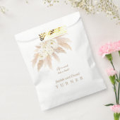 Trouw met Charm White Roses Pampas Gras Bedankzakje (Gezegeld)