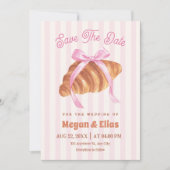 Trouw met Cute Croissant strik Save The Date (Voorkant)