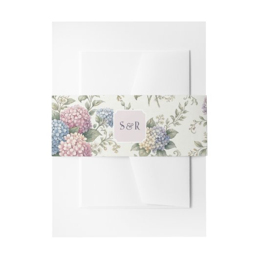 Trouw met Delicate Hydrangea Bloemen Uitnodigingen Wikkel (Voorkant Voorbeeld)