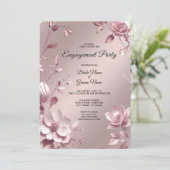 Trouw met delicate roze bloemenframe kaart (Staand voorkant)