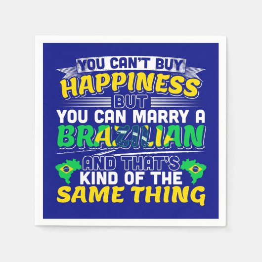 Trouw met een Braziliaan - Braziliaans Geluk Servet (Voorkant)