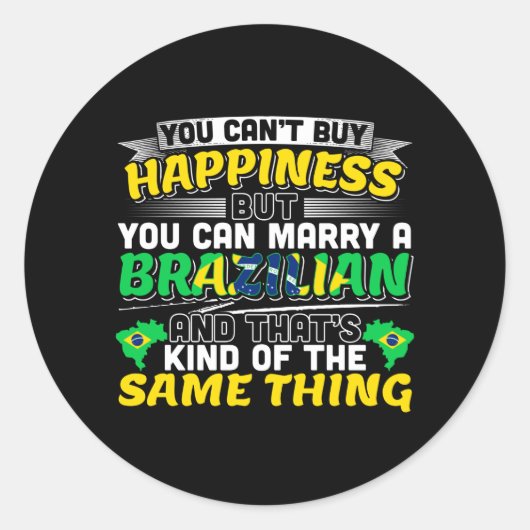 Trouw met een Braziliaan - Brazilië Geluk Ronde Sticker (Voorkant)