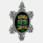 Trouw met een Braziliaan - Brazilië Geluk Tin Sneeuwvlok Ornament (Links)