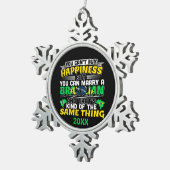 Trouw met een Braziliaan - Brazilië Geluk Tin Sneeuwvlok Ornament (Rechts)