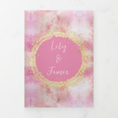 Trouw met een Whimsical Roze Sfeer Drieluik Uitnodiging (Cover)