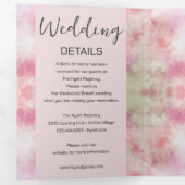 Trouw met een Whimsical Roze Sfeer Drieluik Uitnodiging (Binnenzijde eerst)