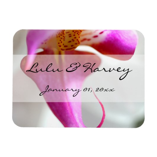 Trouw met een Witte Orchidee Magneet (Horizontaal)