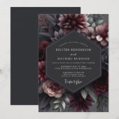 Trouw met Garnet Somber Bloom Kaart (Voorkant / Achterkant)
