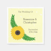 Trouw met geelgekleurd zonnebloemontwerp servet (Voorkant)