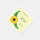 Trouw met geelgekleurd zonnebloemontwerp servet (Hoek)