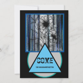 Trouw met geheim bruidspaar Zwart en Blauw Kaart