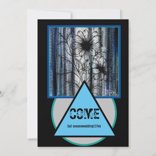 Trouw met geheim bruidspaar Zwart en Blauw Kaart (Voorkant)