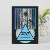 Trouw met geheim bruiloft zwart en blauw kaart (Staand voorkant)