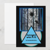 Trouw met geheim bruiloft zwart en blauw kaart (Voorkant / Achterkant)