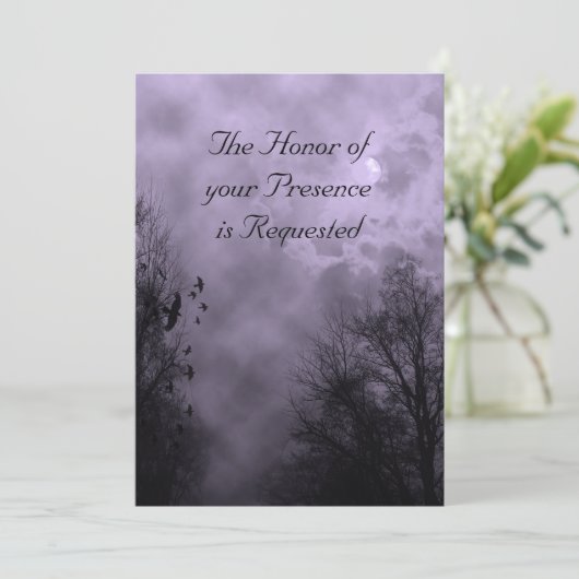 Trouw met Geheime Lucht en Ravens Paarse Nevel Kaart (Staand voorkant)