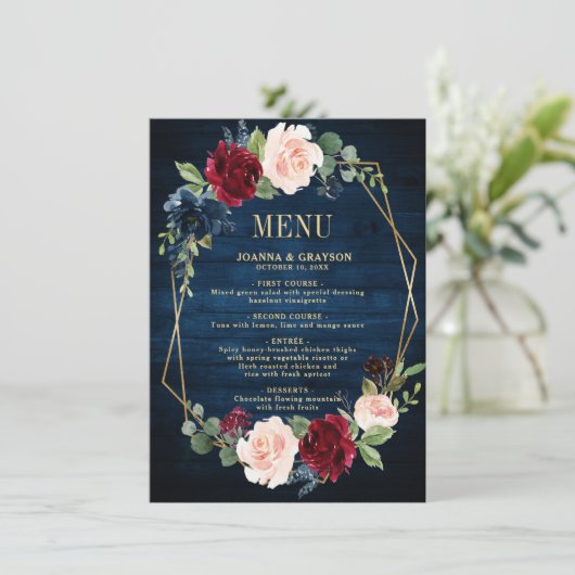 Trouw met geometrisch ontwerp in Navyblauw Blush B Menu (Staand voorkant)