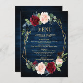 Trouw met geometrisch ontwerp in Navyblauw Blush B Menu (Voorkant / Achterkant)