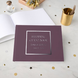 Trouw met gestileerde Eggplant-lettering Gastenboek