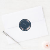 Trouw met goud bloemenkrans van Moody Navy Ronde Sticker (Envelop)