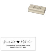 Trouw met hart eerste namen rubberstempel (Gestempeld)