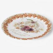 Trouw met herfstthema en pompoenbloemen papieren bordje (Gekanteld)