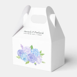 Trouw met Hortensia Blauw en Licht Lavendel Bedankdoosjes