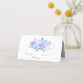 Trouw met Hortensia Blauw en Licht Lavendel Plaatskaartje