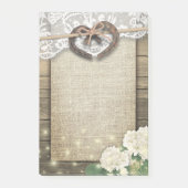 Trouw met Houten Boog Hart Kant Hydrangea Post-it® Notes (Voorkant)