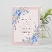 Trouw met Hydrangea Lila Eucalyptus Kaart (Staand voorkant)