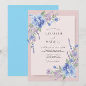 Trouw met Hydrangea Lila Eucalyptus Kaart (Voorkant / Achterkant)