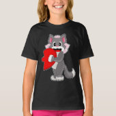 Trouw met kattenbruid hart t-shirt (Voorkant)