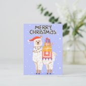Trouw met Kerstmis Llama Briefkaart (Staand voorkant)