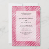 Trouw met koele roze glamour strepen kaart (Voorkant)