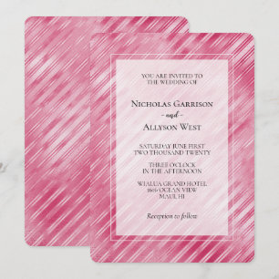 Trouw met koele roze glamour strepen kaart