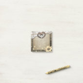 Trouw met Kousenband Hart Kantwerk Zonnebloem Hout Post-it® Notes (Op bureau)