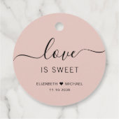 Trouw met Liefde is Zoet Roze Blush Bedankjes Labels (Achterkant)