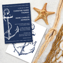 Trouw met marine nautisch witte scheepsanker kaart