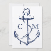 Trouw met marine nautisch witte scheepsanker kaart (Achterkant)