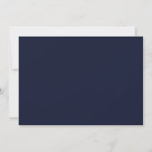 Trouw met marineblauw en gouden monogram QR-code Save The Date (Achterkant)