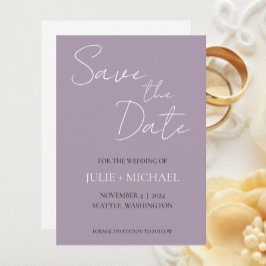 Trouw met Mauve Eenvoudige Stijl Save The Date