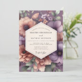 Trouw met Mauve Moody Bloom Kaart (Staand voorkant)