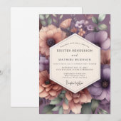 Trouw met Mauve Moody Bloom Kaart (Voorkant / Achterkant)