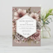 Trouw met Mauve Poetic Bloom Kaart (Staand voorkant)