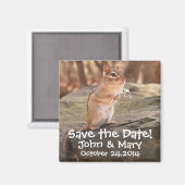 Trouw met me chipmunk Save the Date! Magneet (Voorkant / Achterkant)