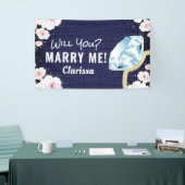 Trouw met me Diamond Floral Spandoek (Beurs)