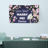 Trouw met me Diamond Floral Spandoek (Beurs)