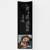 Trouw met me | Kleurenfotocollage Aanzoek Spandoek (Verticaal)