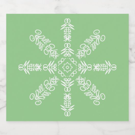 Trouw met me. Verborgen woord Sparkling Wijnetiket (Enkel label)