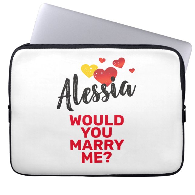 Trouw met mij laptop sleeve (Voorkant)